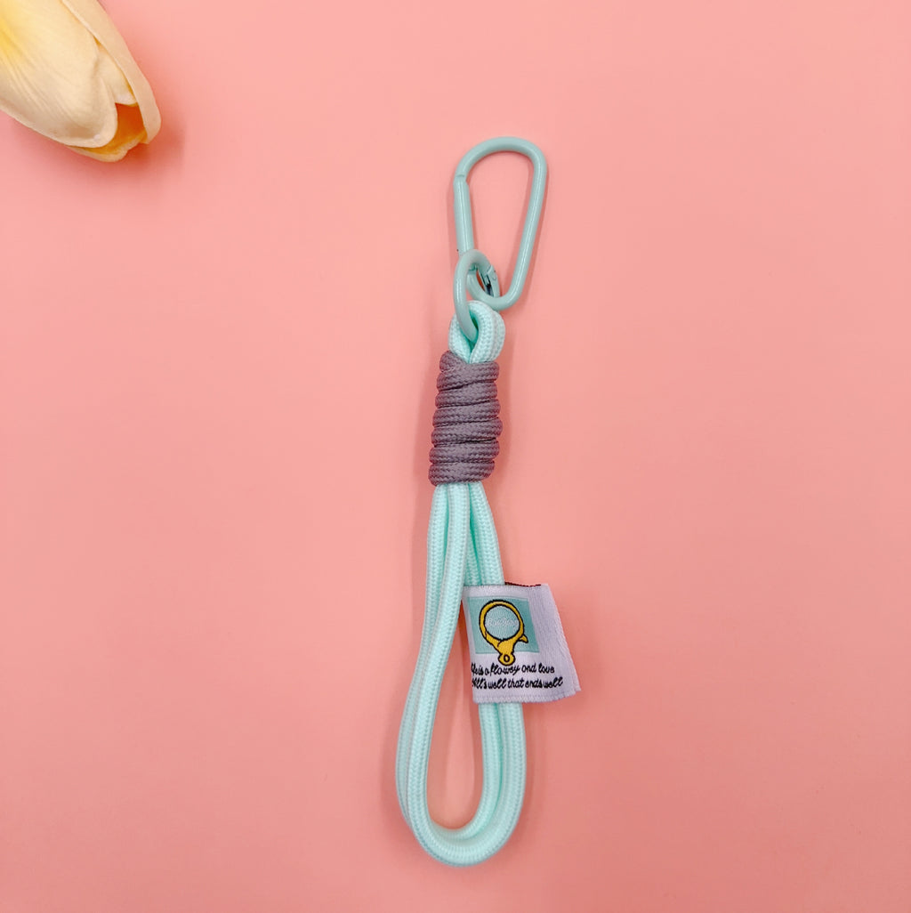 Nylon Rope Phone Wrist Strap Keychain - Turquoise