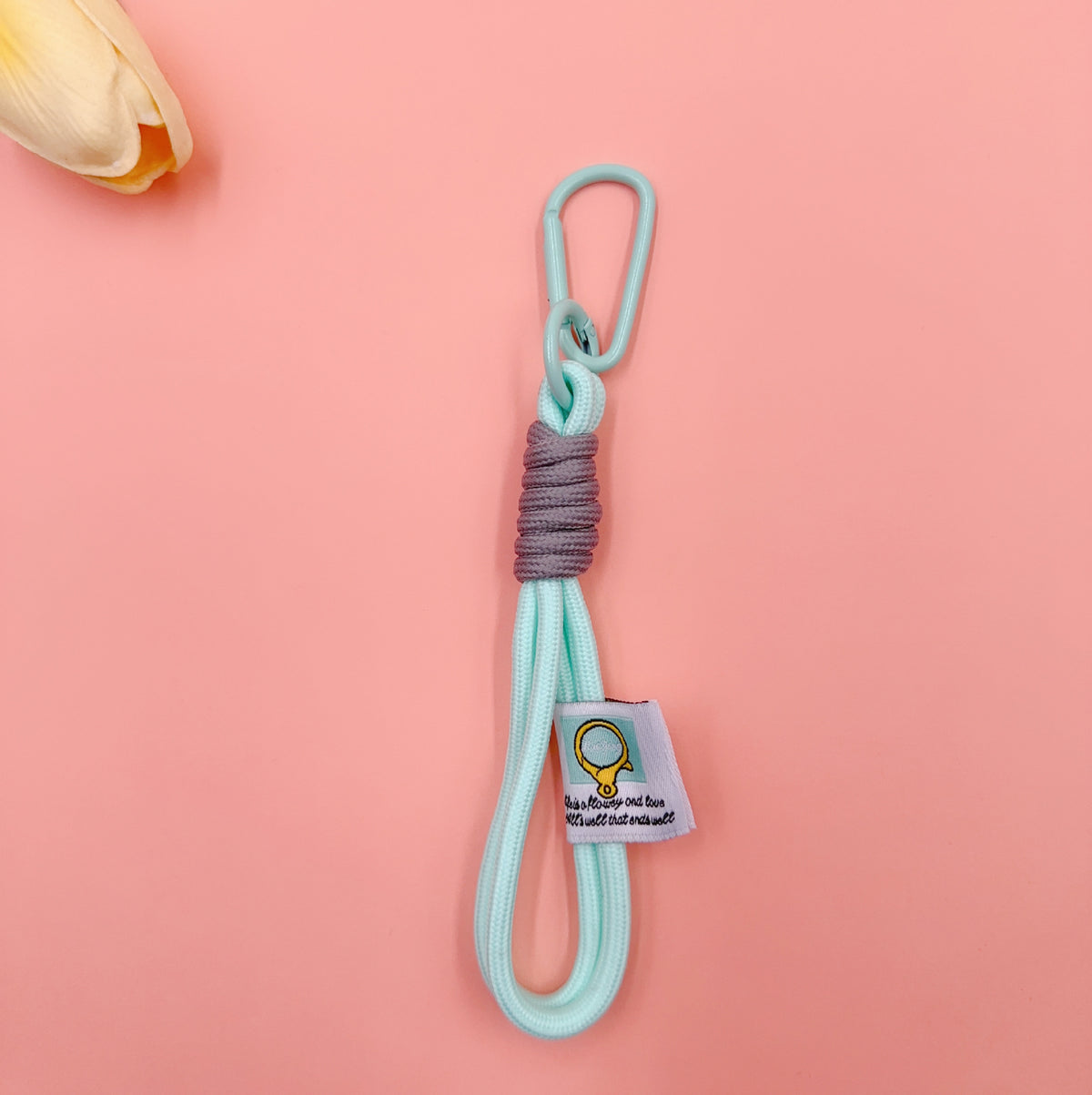 Nylon Rope Phone Wrist Strap Keychain - Turquoise
