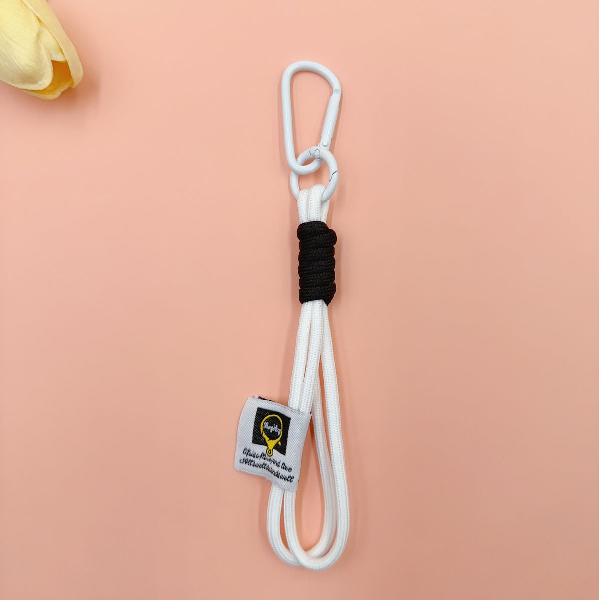Nylon Rope Phone Wrist Strap Keychain - White