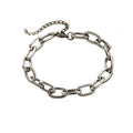 Chunky Oval Link Paperclip Bracelet - Silver