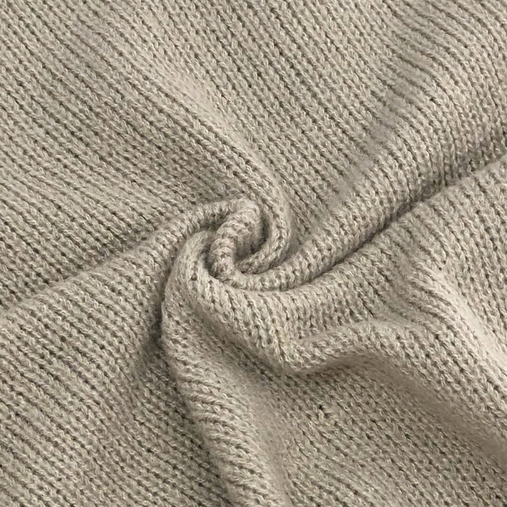 Oversized Balloon Sleeve Button Knit Cardigan - Khaki - 1