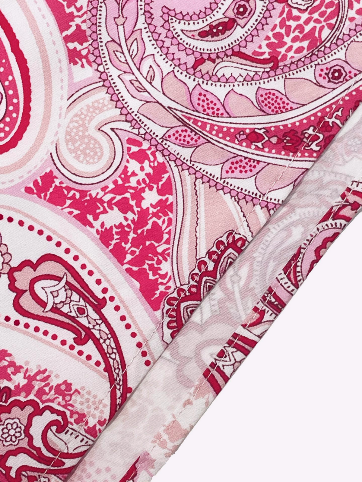 Ruffled Paisley Maxi Skirt With Stretch Waist - Pink - 3