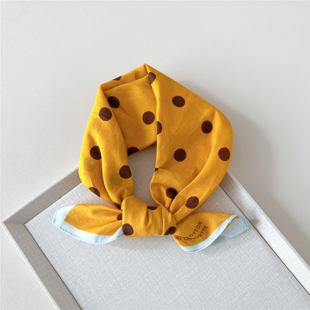Retro Polka Dot Print Square Bandana - NO01