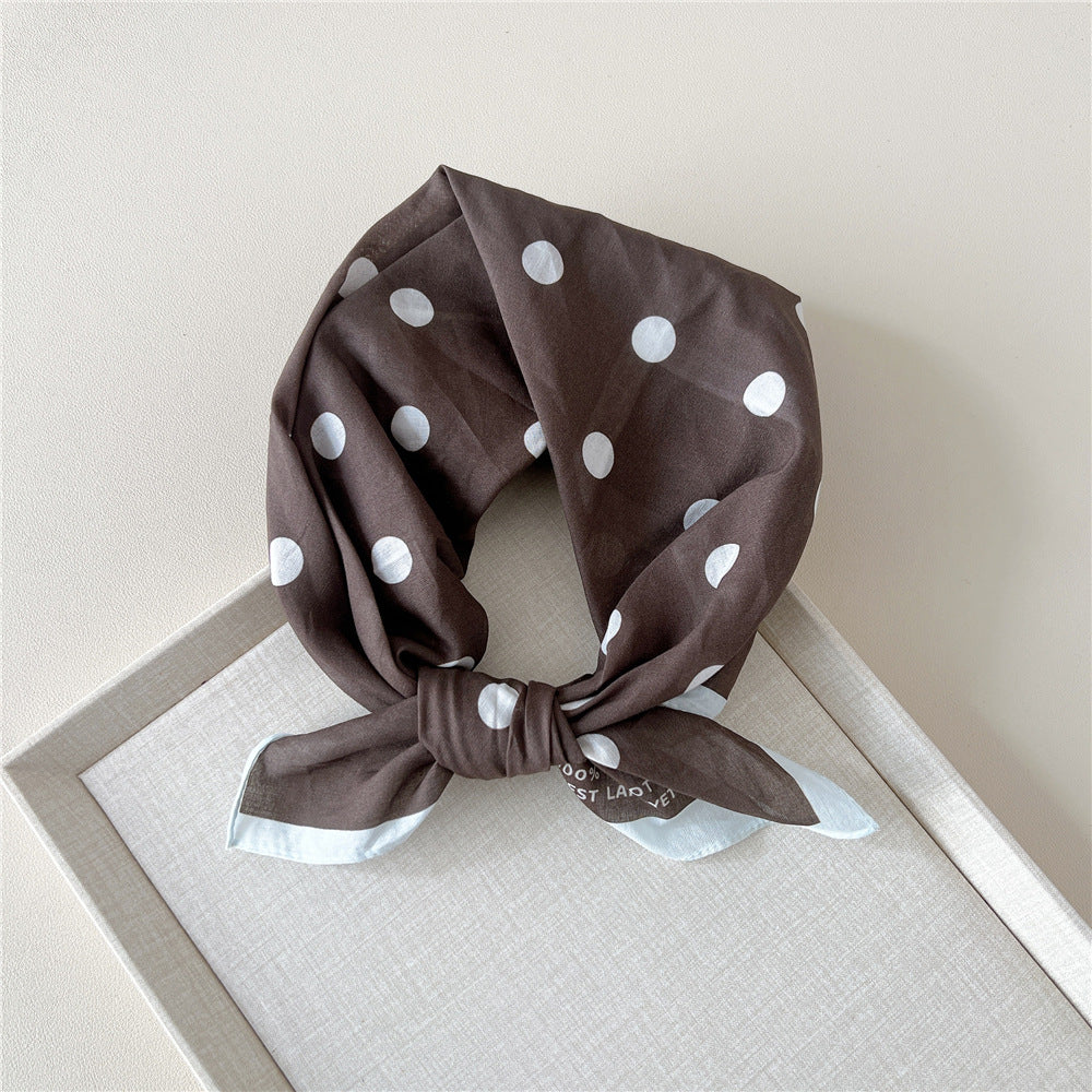 Retro Polka Dot Print Square Bandana - NO02