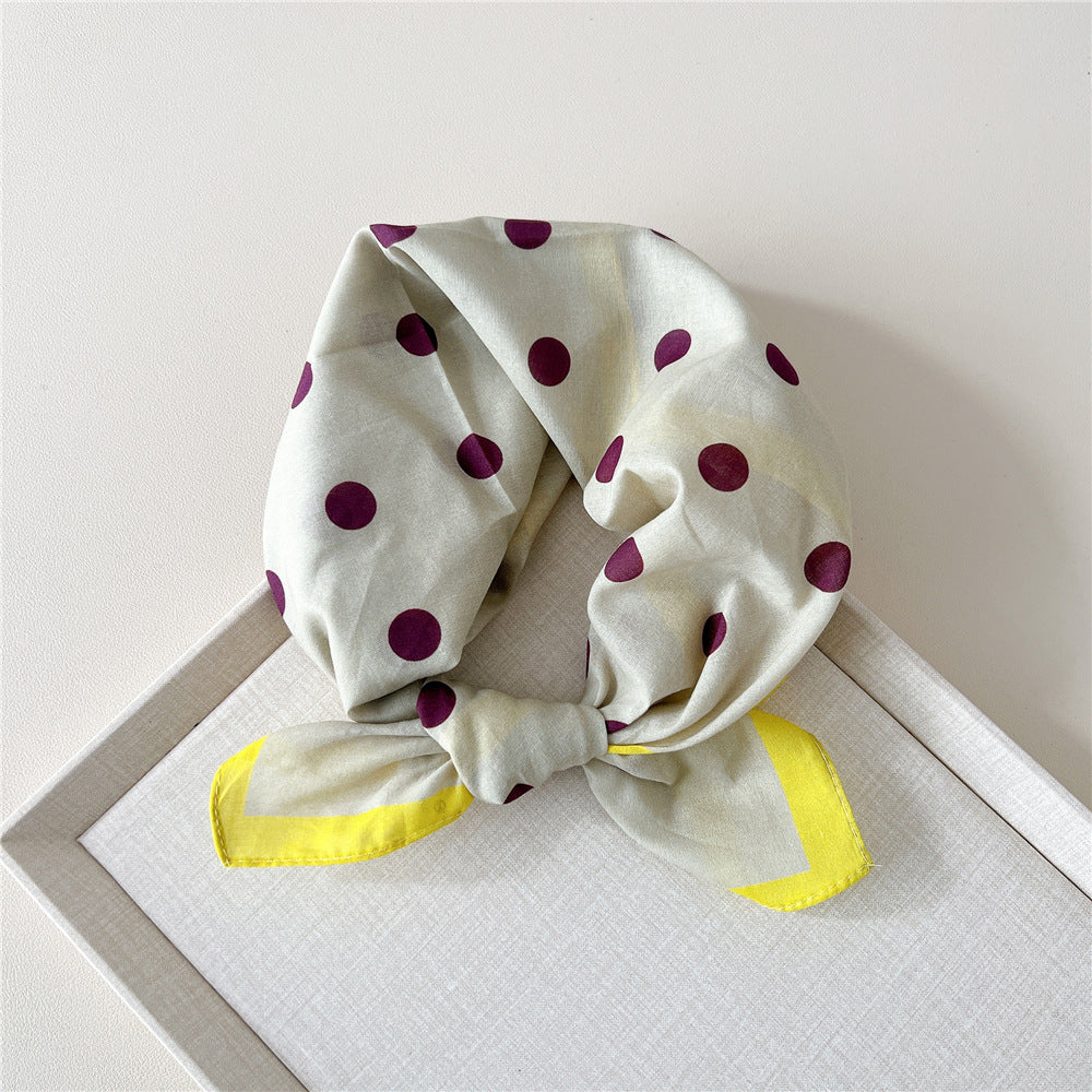 Retro Polka Dot Print Square Bandana - NO04
