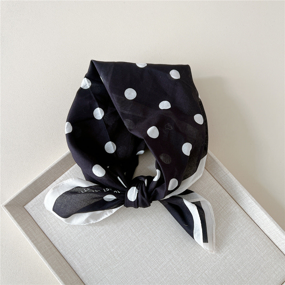 Retro Polka Dot Print Square Bandana - NO05