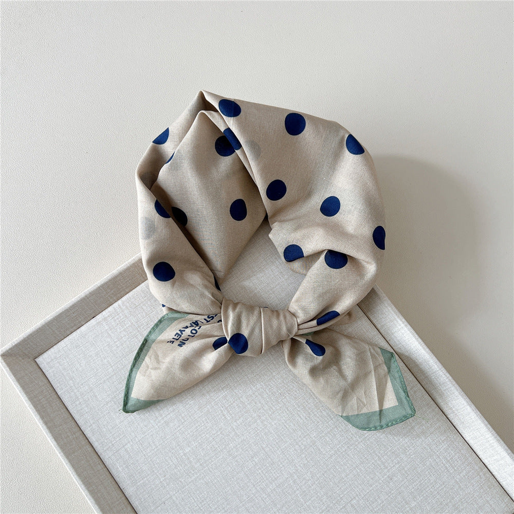 Retro Polka Dot Print Square Bandana - NO06