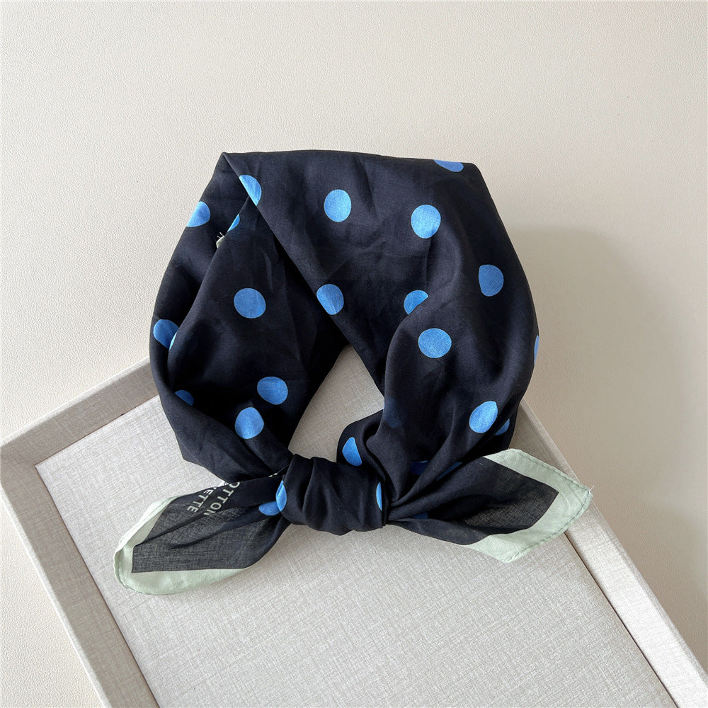 Retro Polka Dot Print Square Bandana - NO07