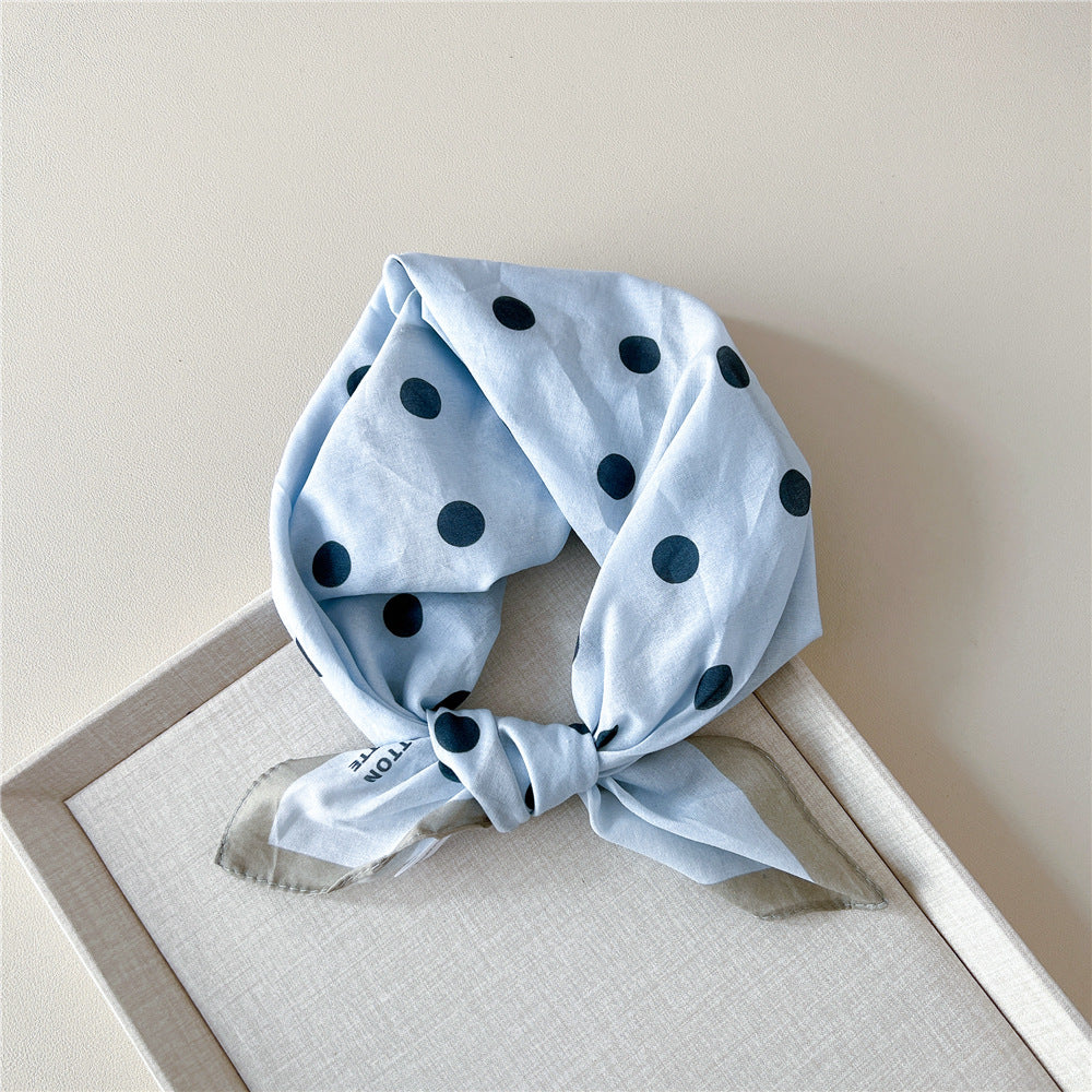 Retro Polka Dot Print Square Bandana - NO08