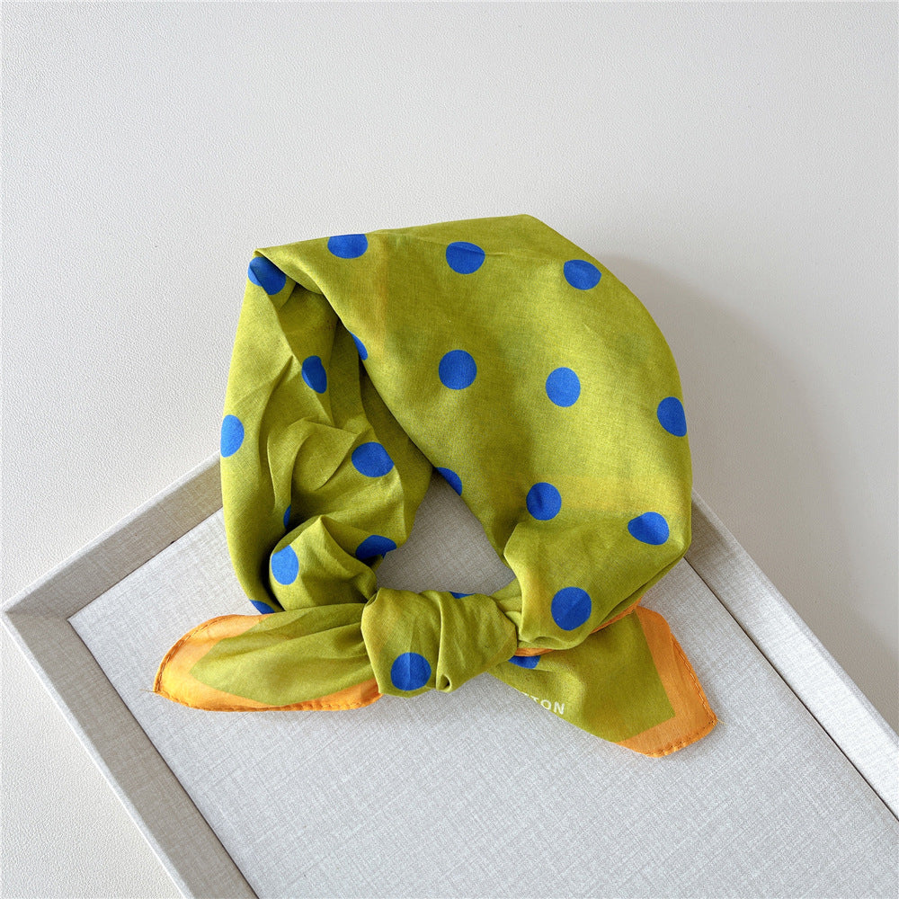 Retro Polka Dot Print Square Bandana - NO09