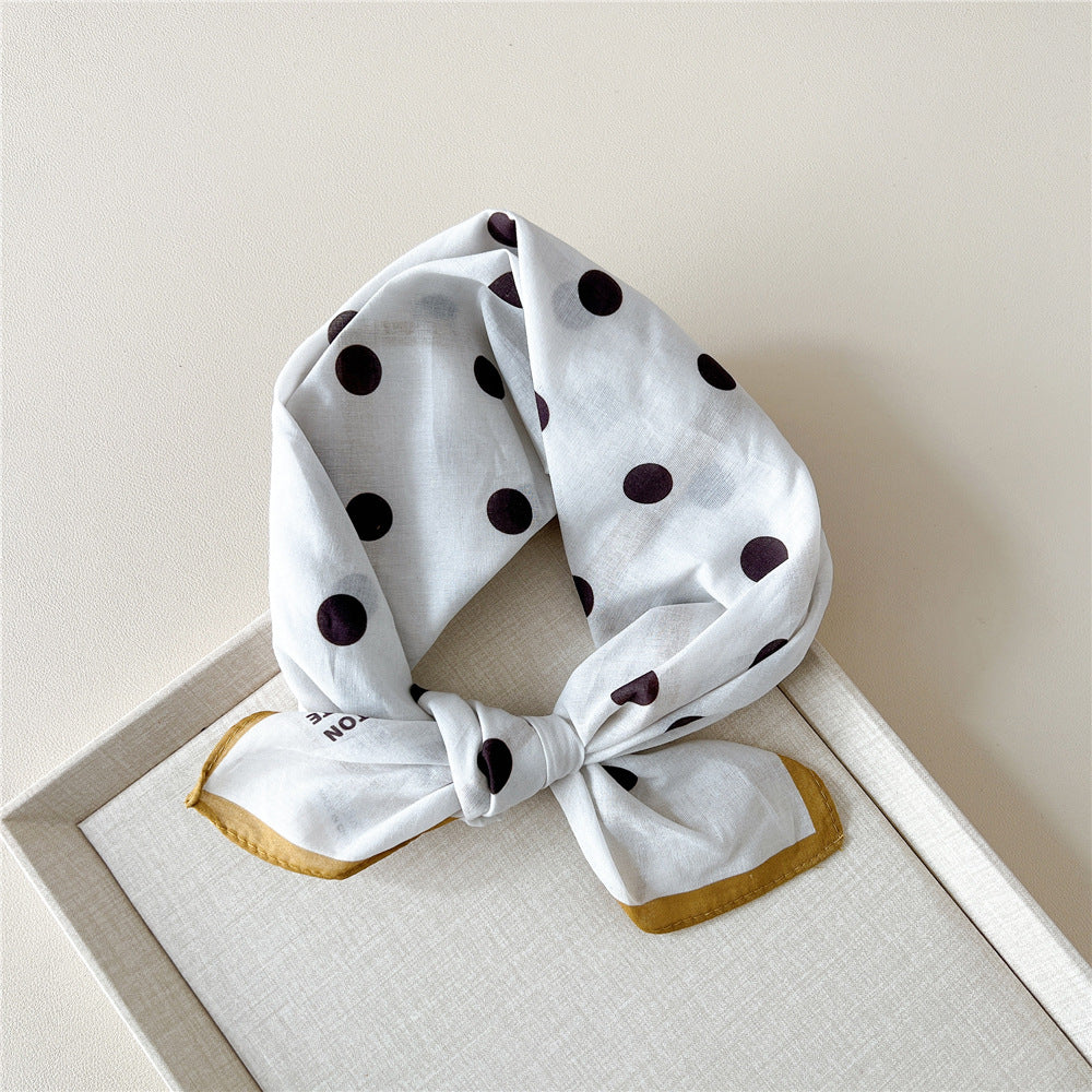 Retro Polka Dot Print Square Bandana - NO10