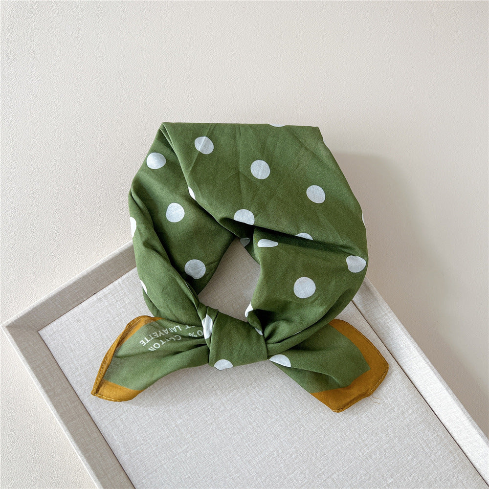 Retro Polka Dot Print Square Bandana - NO11