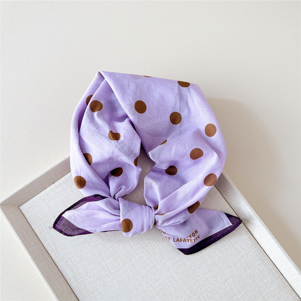 Retro Polka Dot Print Square Bandana - NO12