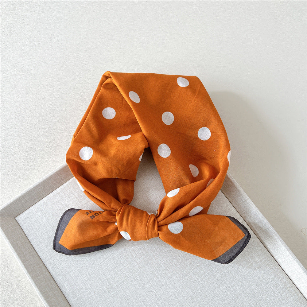 Retro Polka Dot Print Square Bandana - NO13