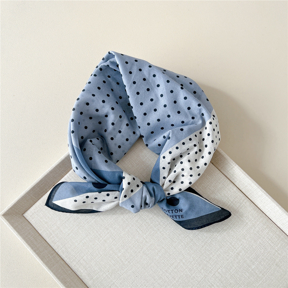 Retro Polka Dot Print Square Bandana - NO15