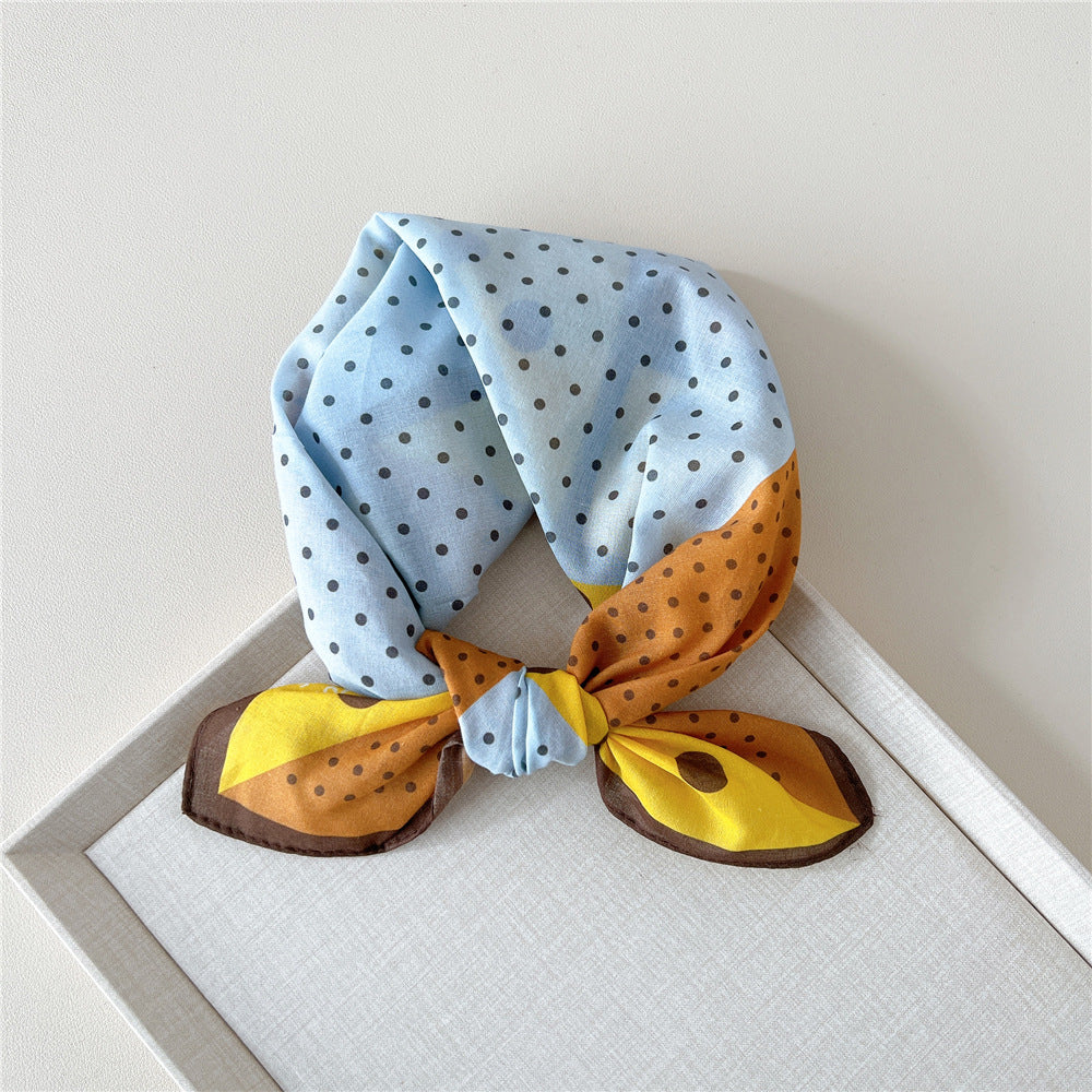 Retro Polka Dot Print Square Bandana - NO16