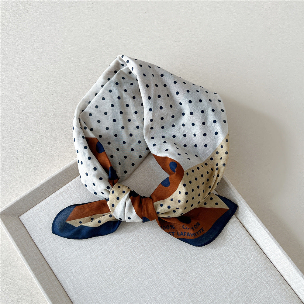 Retro Polka Dot Print Square Bandana - NO17