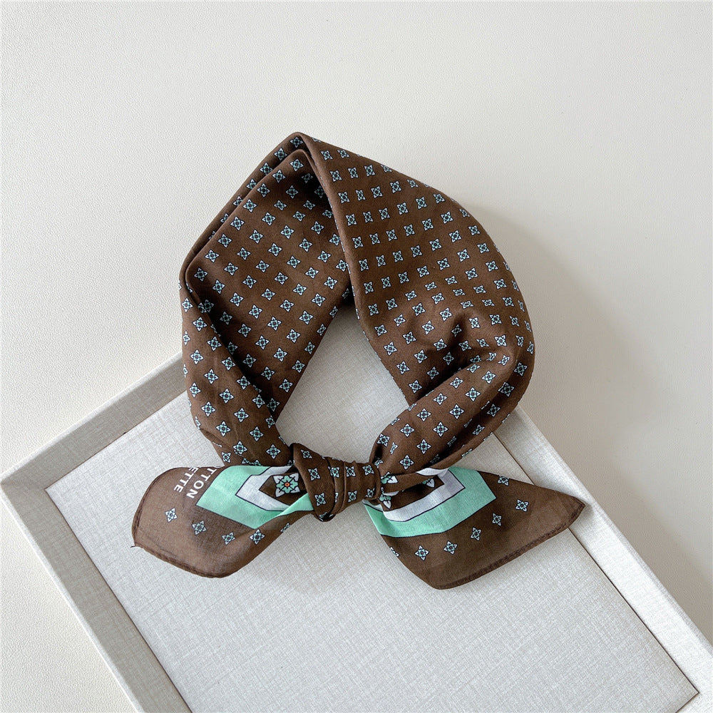 Retro Polka Dot Print Square Bandana - NO34
