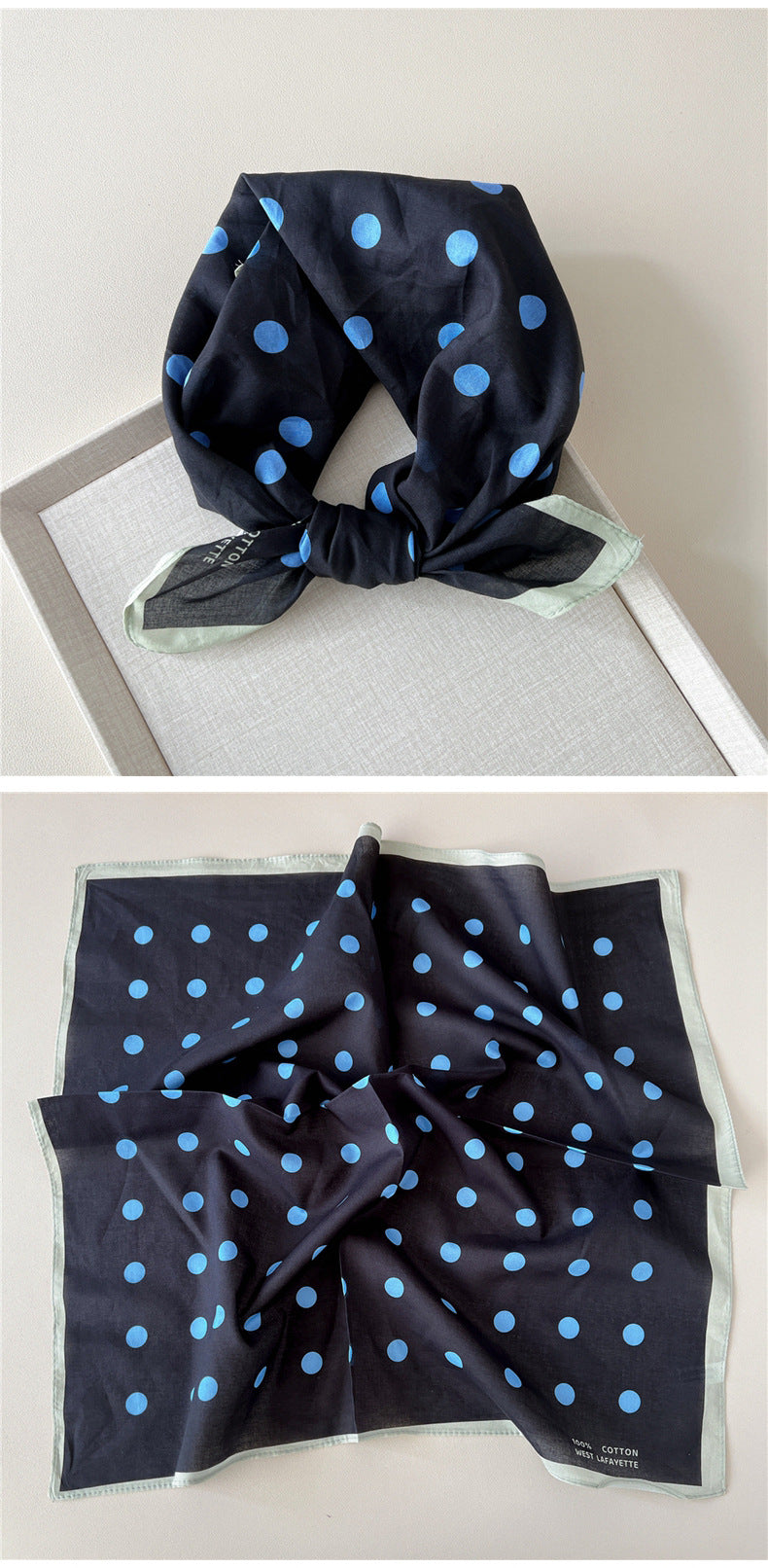 Retro Polka Dot Print Square Bandana - view 10