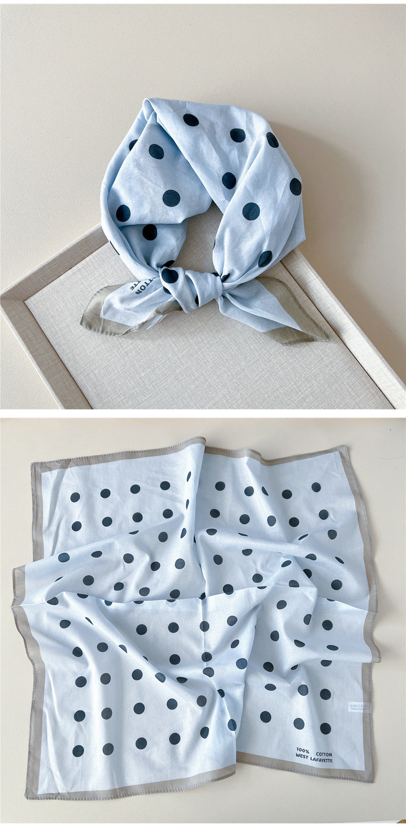 Retro Polka Dot Print Square Bandana - view 11
