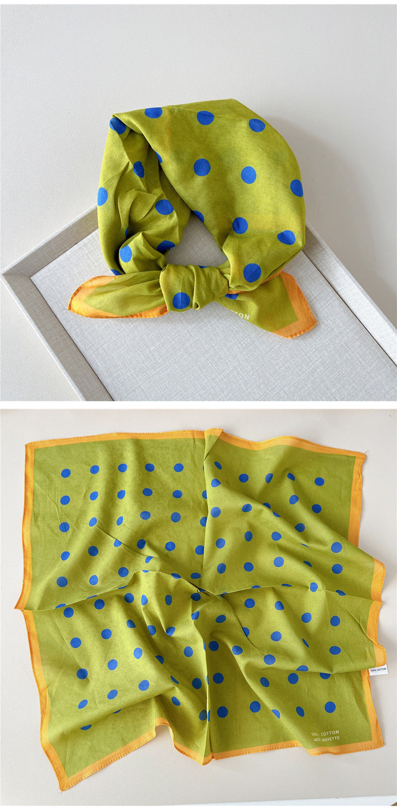 Retro Polka Dot Print Square Bandana - view 12