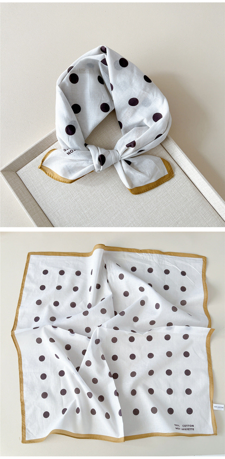 Retro Polka Dot Print Square Bandana - view 13