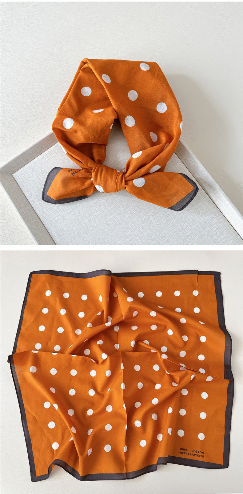 Retro Polka Dot Print Square Bandana - view 16