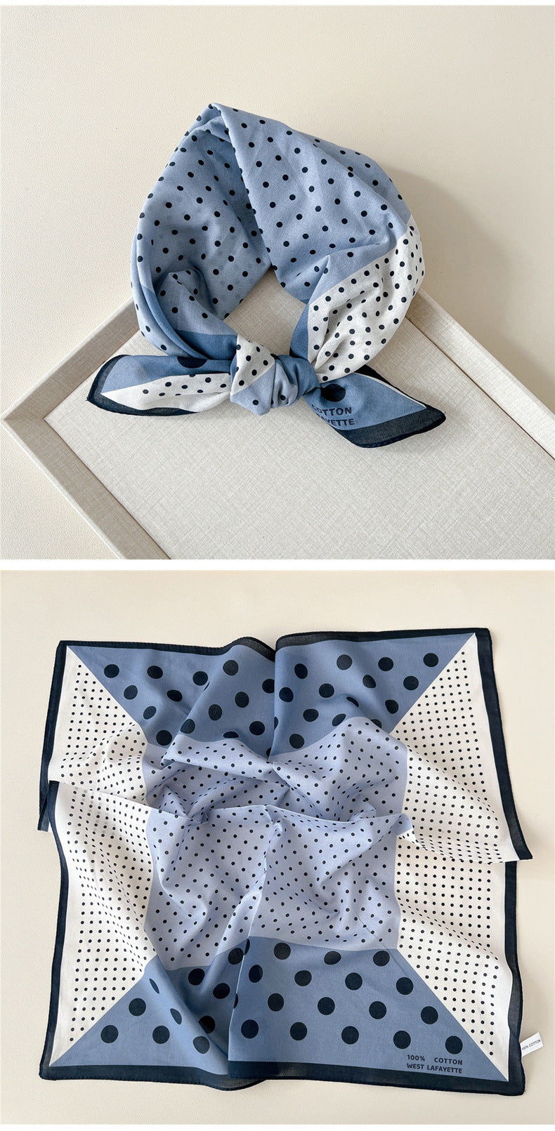 Retro Polka Dot Print Square Bandana - view 18