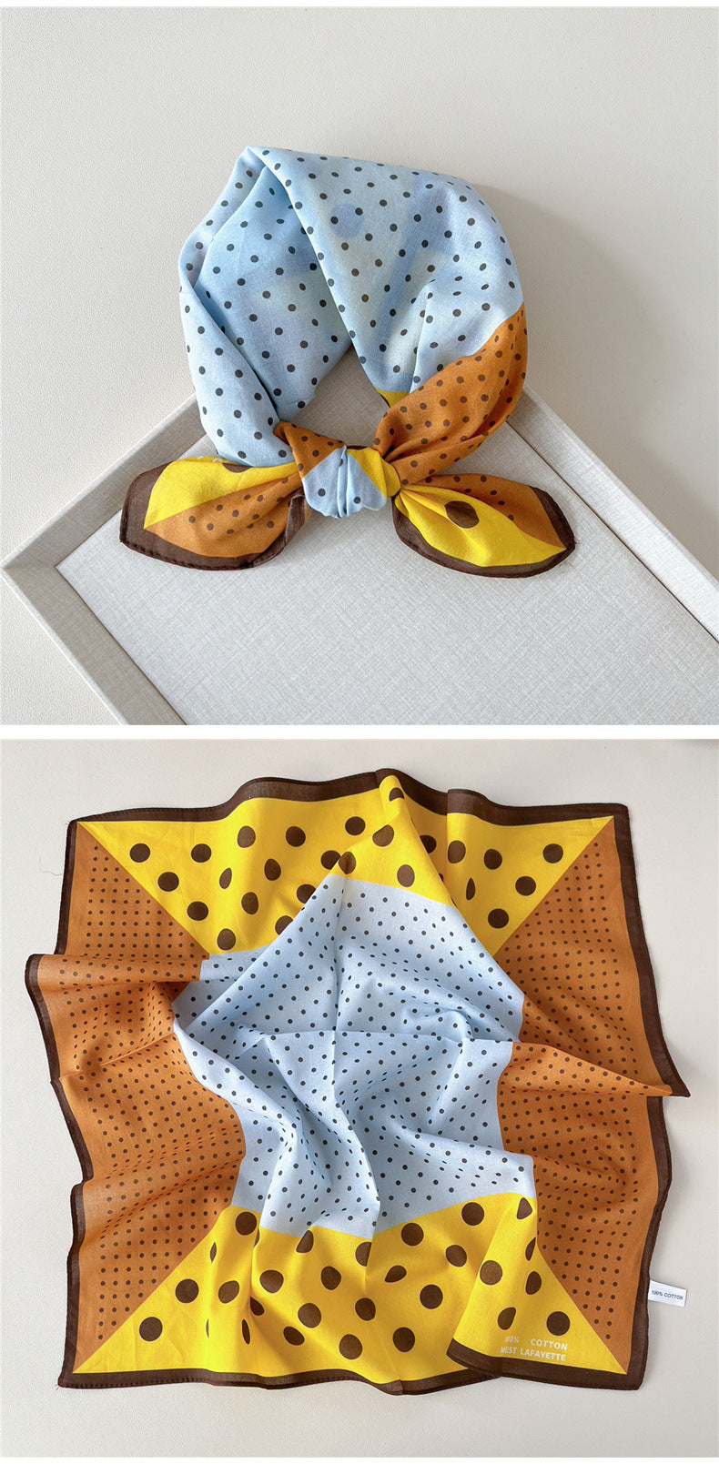 Retro Polka Dot Print Square Bandana - view 19
