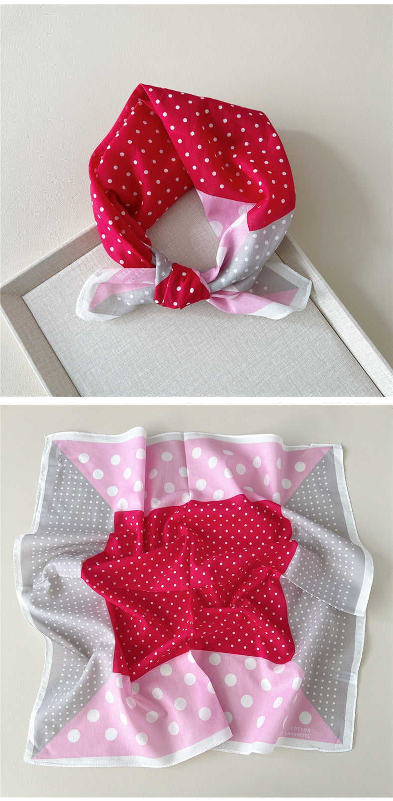 Retro Polka Dot Print Square Bandana - view 21