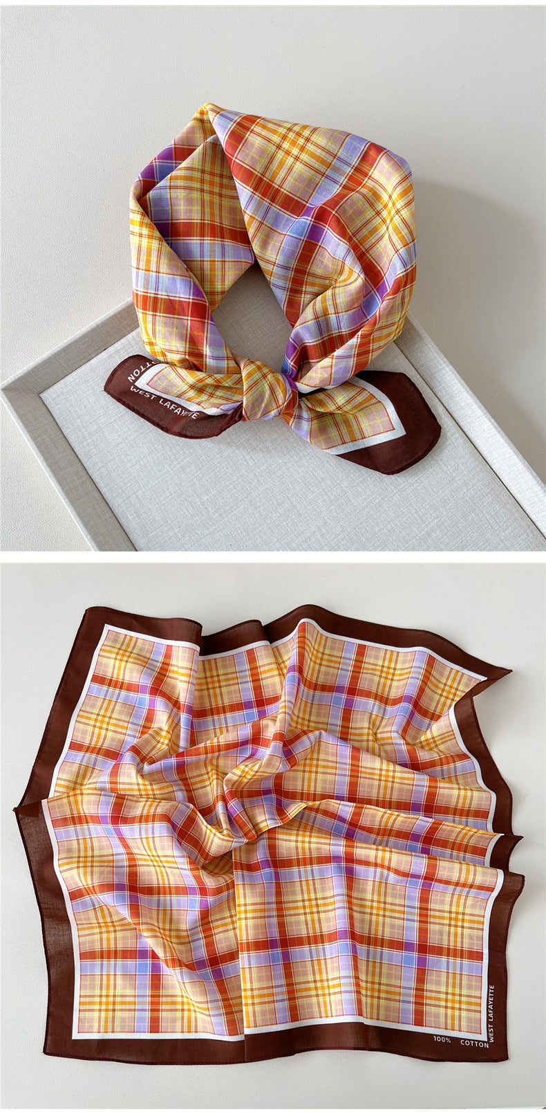 Retro Polka Dot Print Square Bandana - view 33