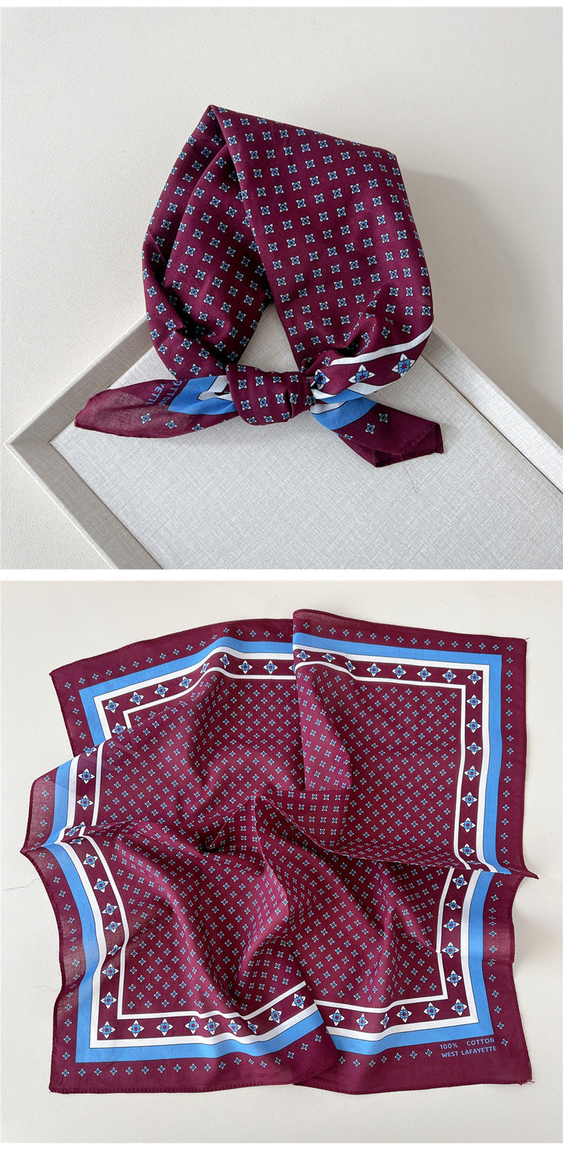Retro Polka Dot Print Square Bandana - view 36