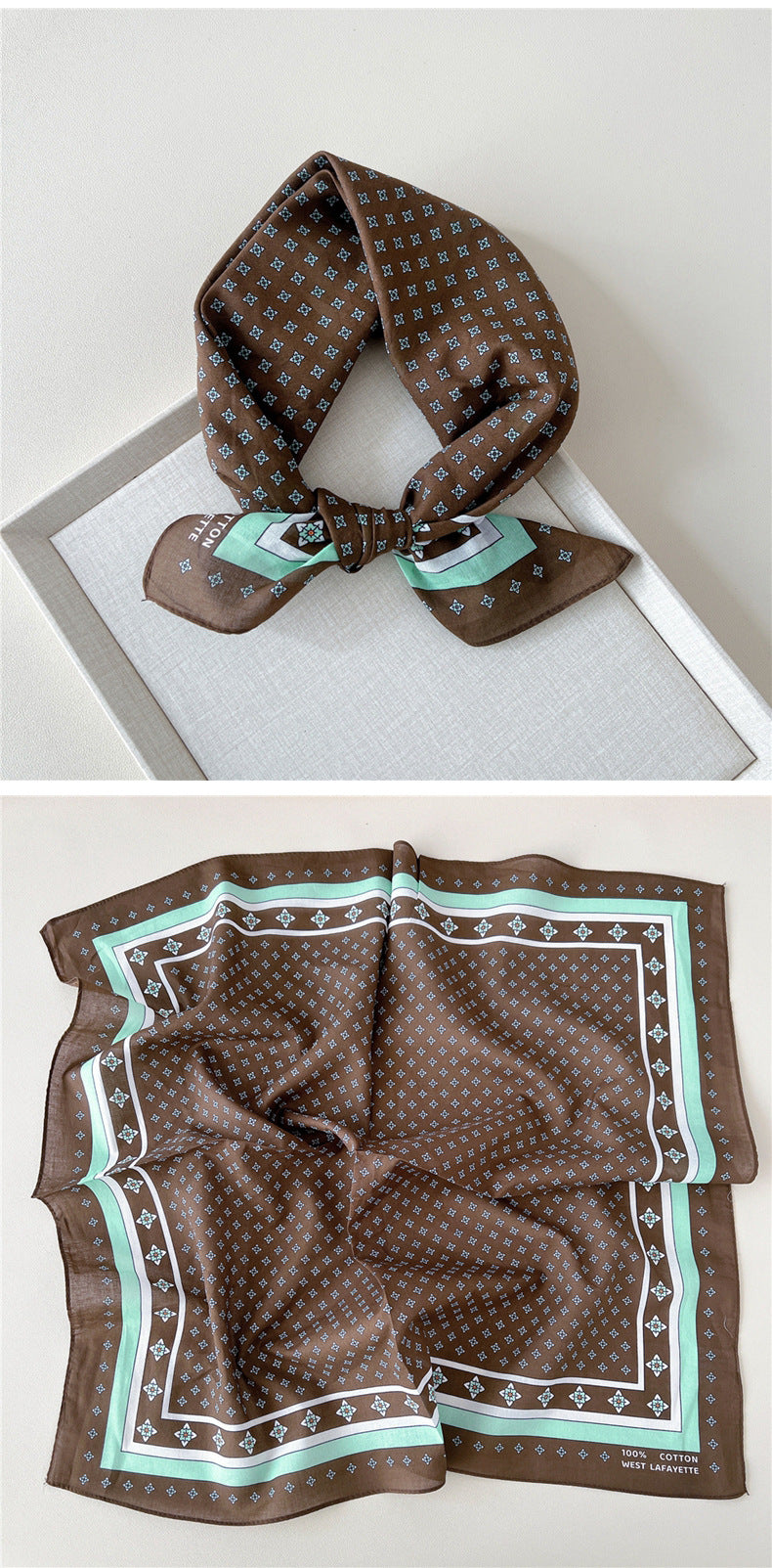 Retro Polka Dot Print Square Bandana - view 37