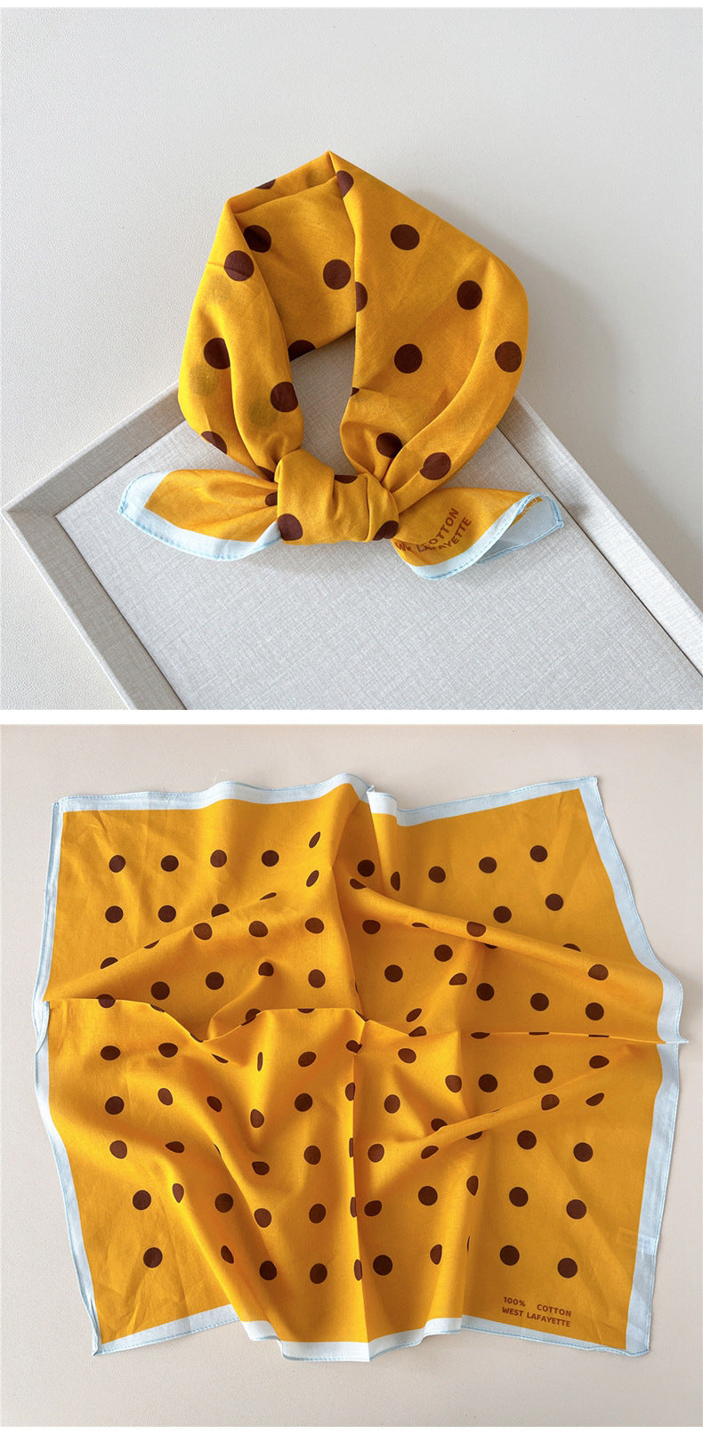 Retro Polka Dot Print Square Bandana - view 4