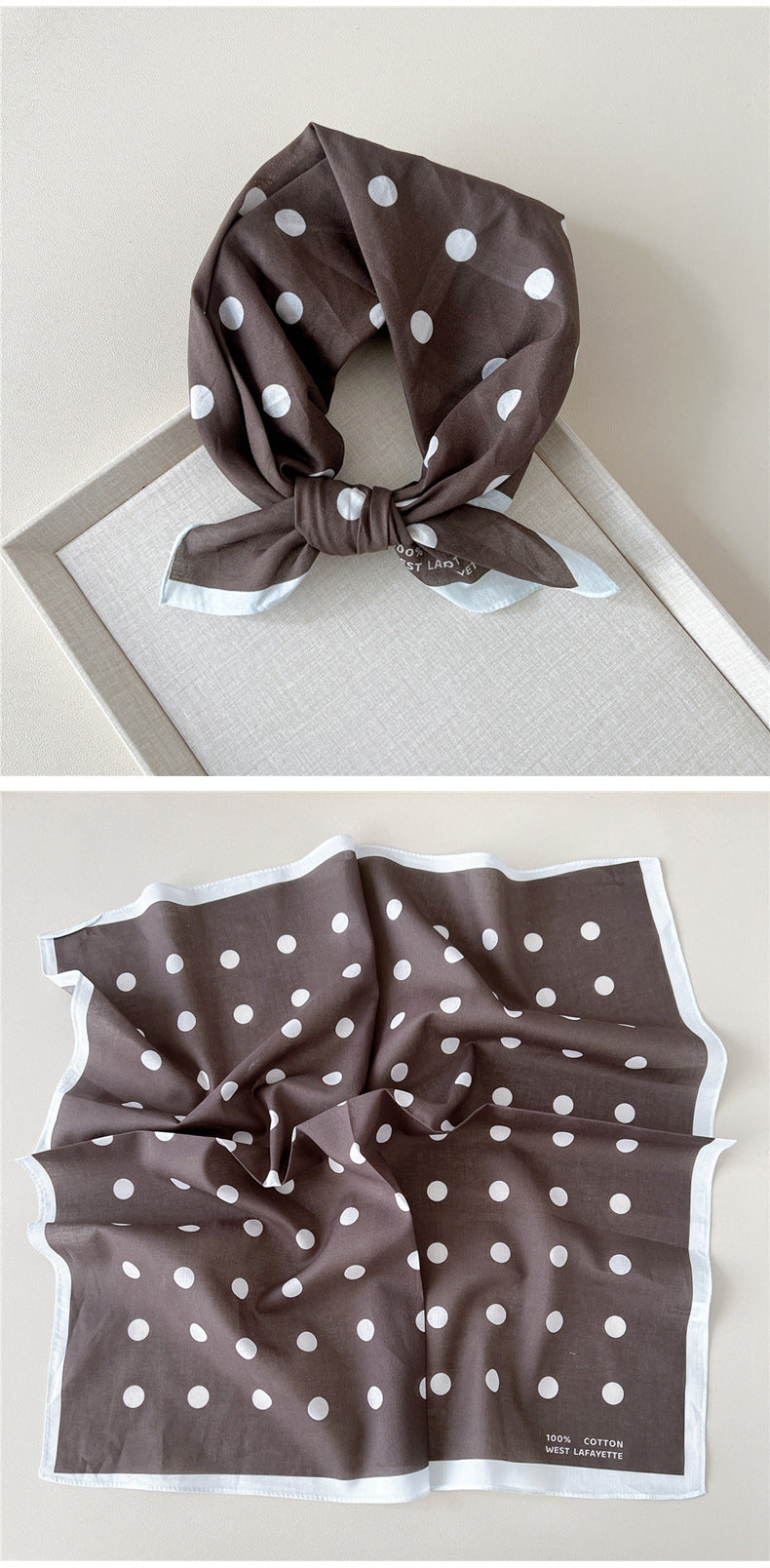 Retro Polka Dot Print Square Bandana - view 5