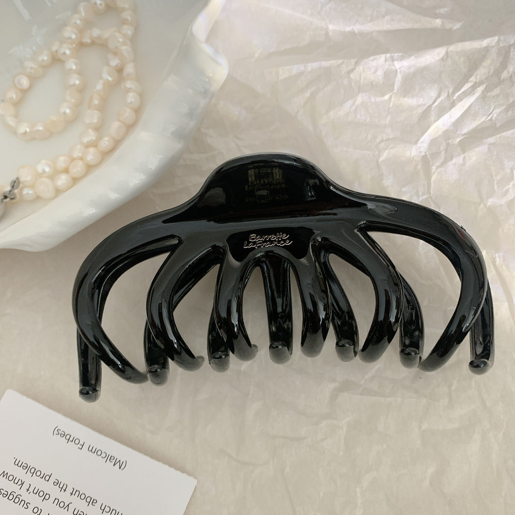 Oversized Glossy Jumbo Hair Claw Clip - Black