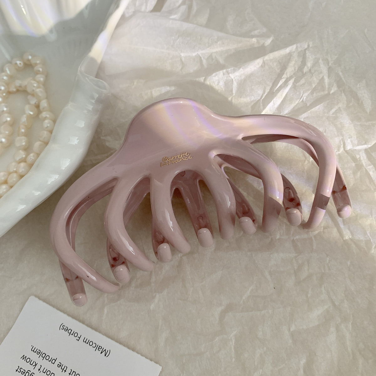 Oversized Glossy Jumbo Hair Claw Clip - Pink