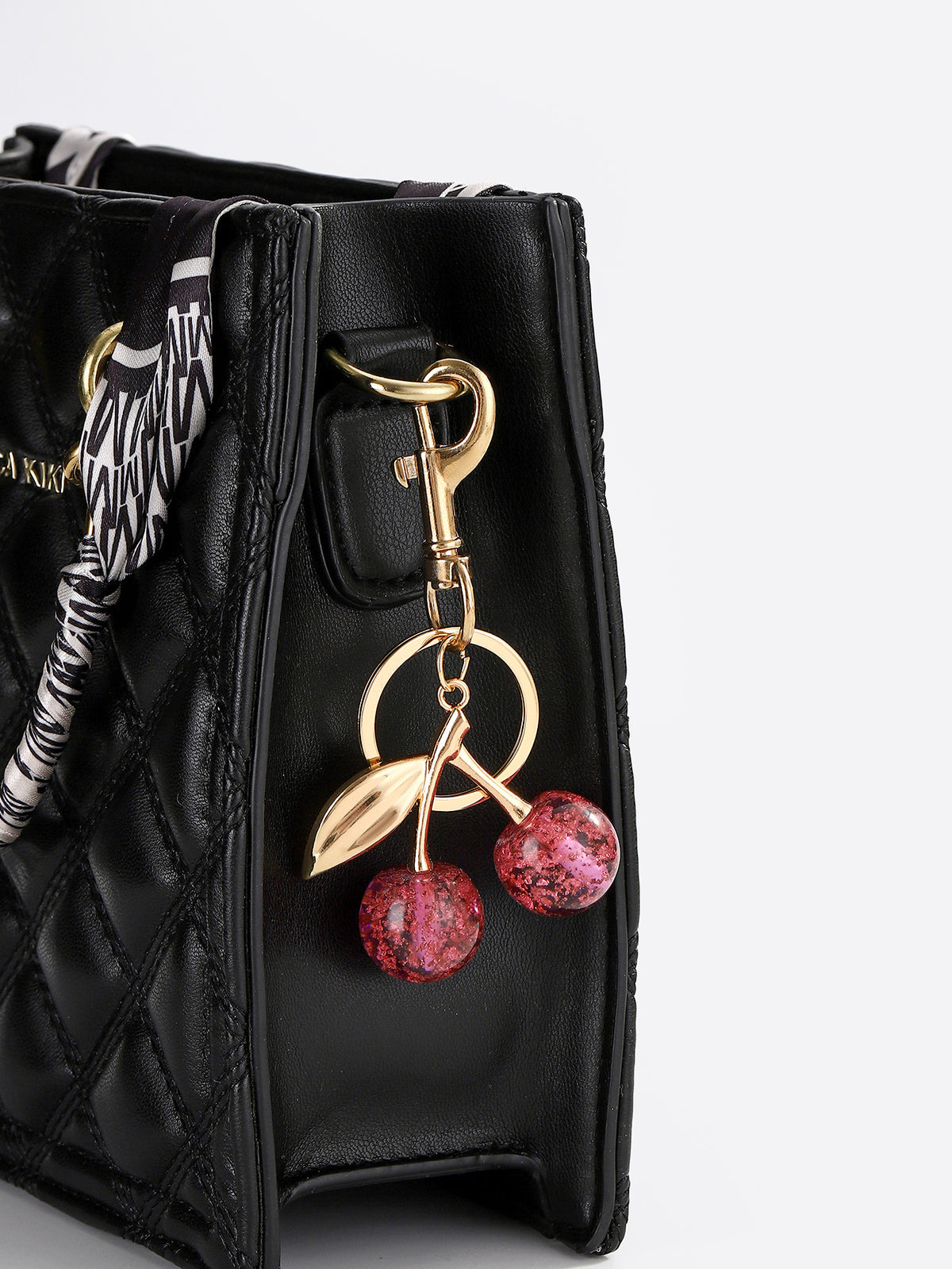 Glitter Resin Cherry Keychain Charm - view 1