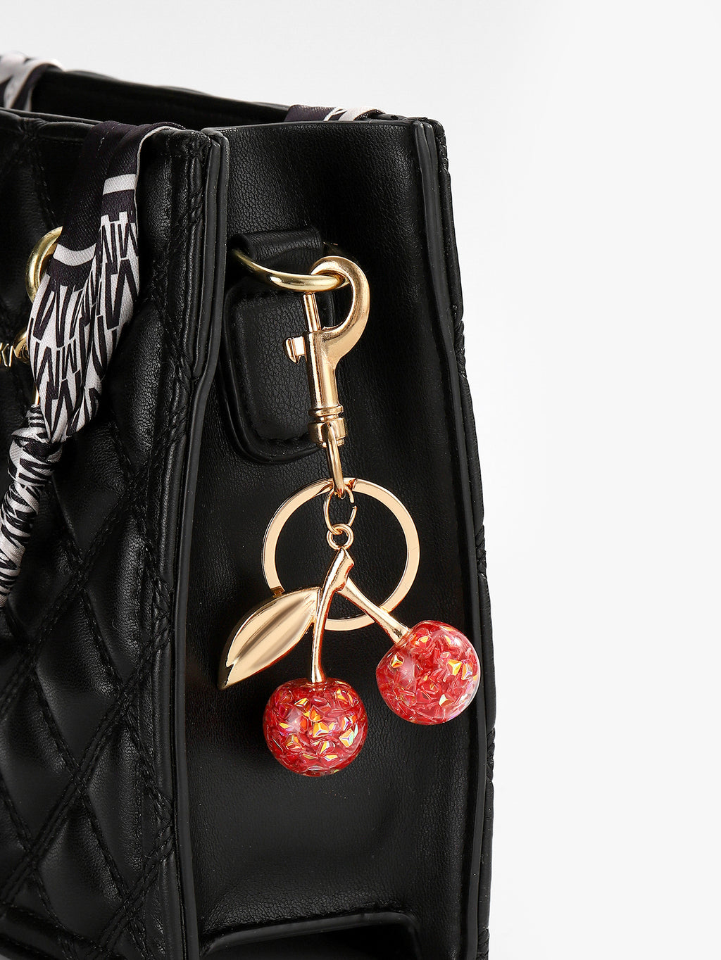 Glitter Resin Cherry Keychain Charm - view 7