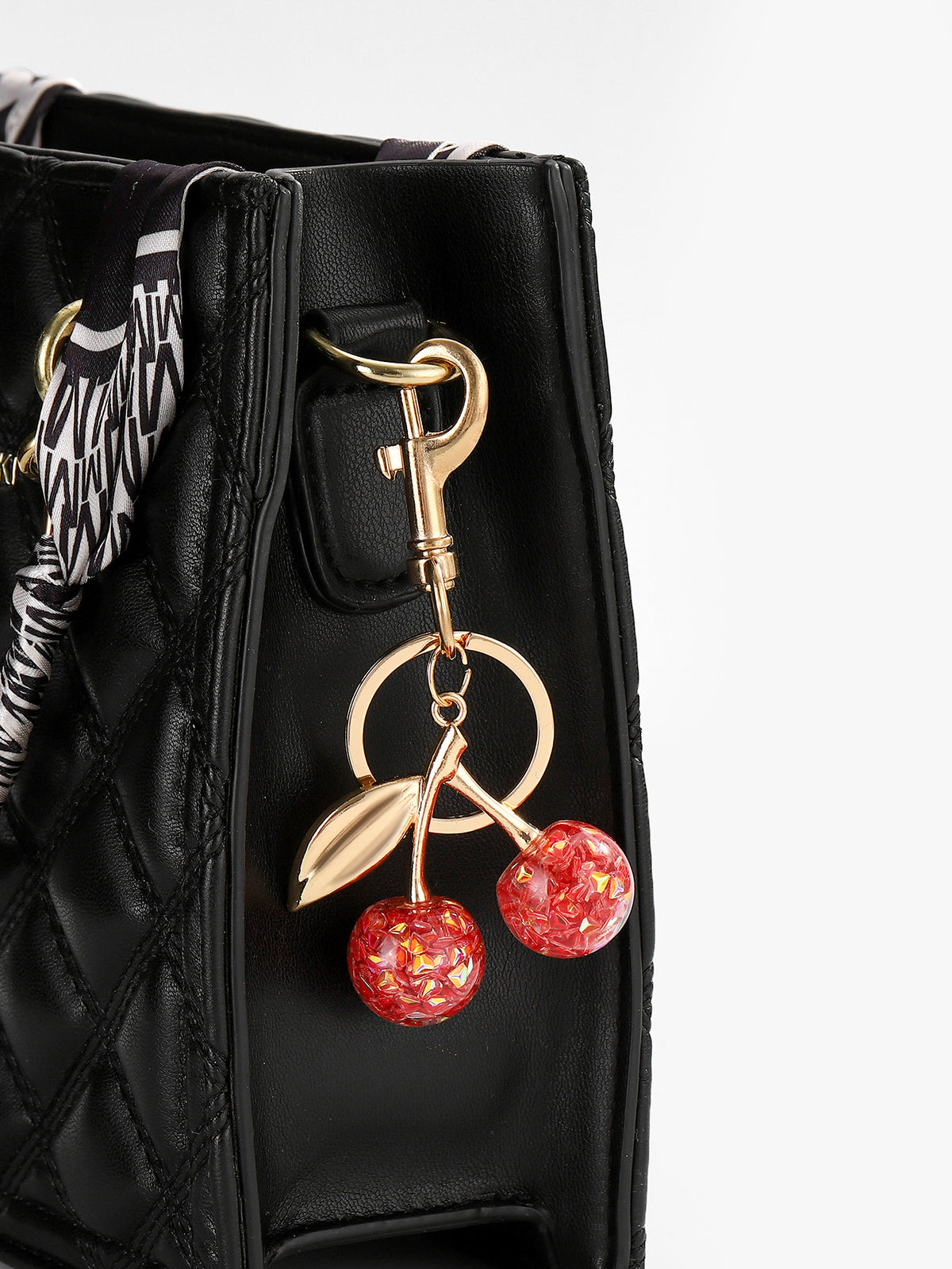 Glitter Resin Cherry Keychain Charm - view 7