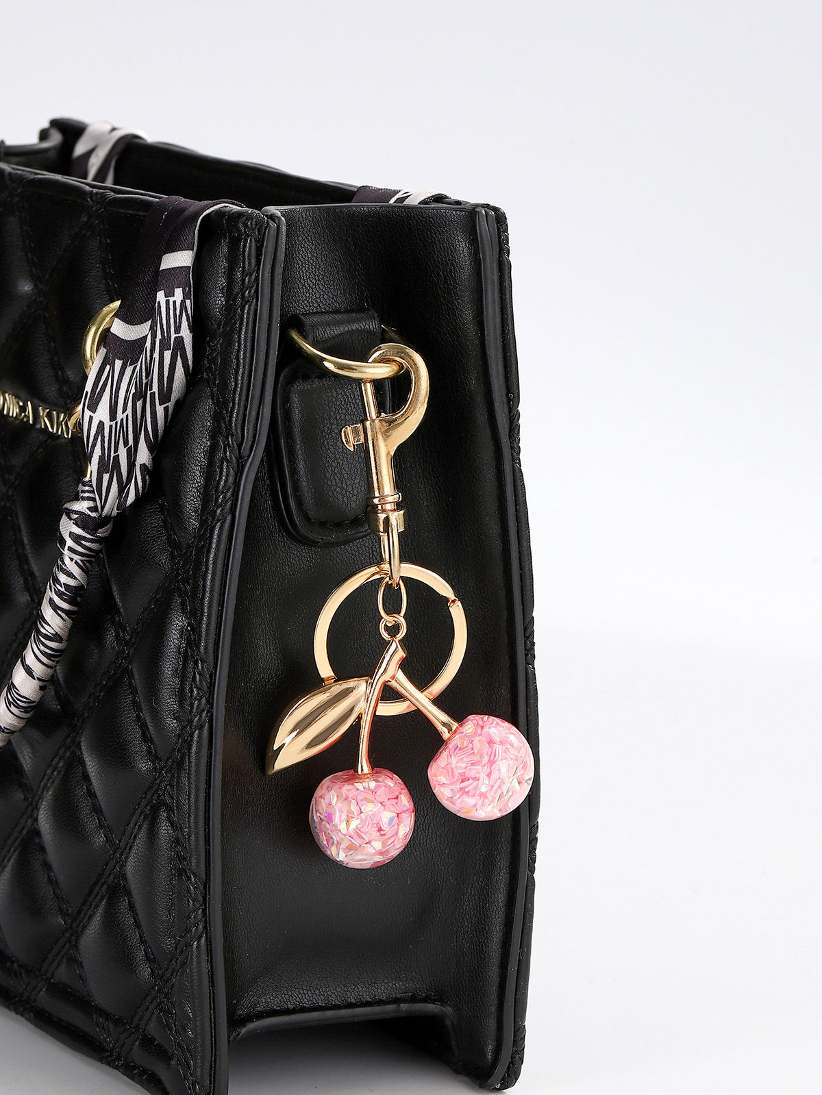 Glitter Resin Cherry Keychain Charm - view 8