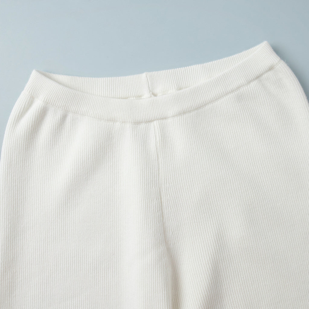 Zip Up Jacket and Wide Leg Pants Set - White - 2
