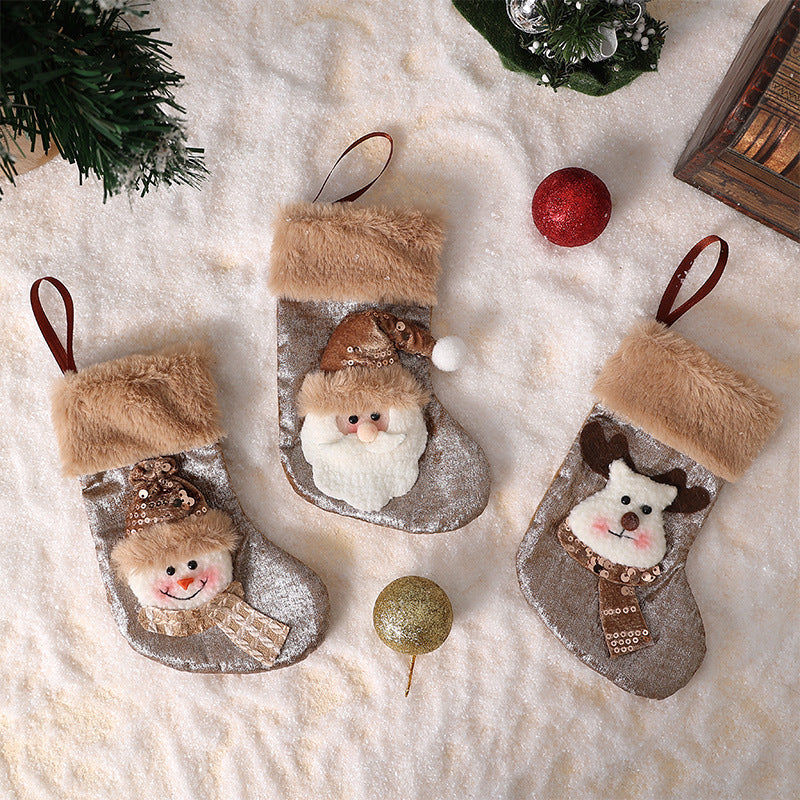 Mini Plush Cuff Christmas Stocking Gift Bag - view 1