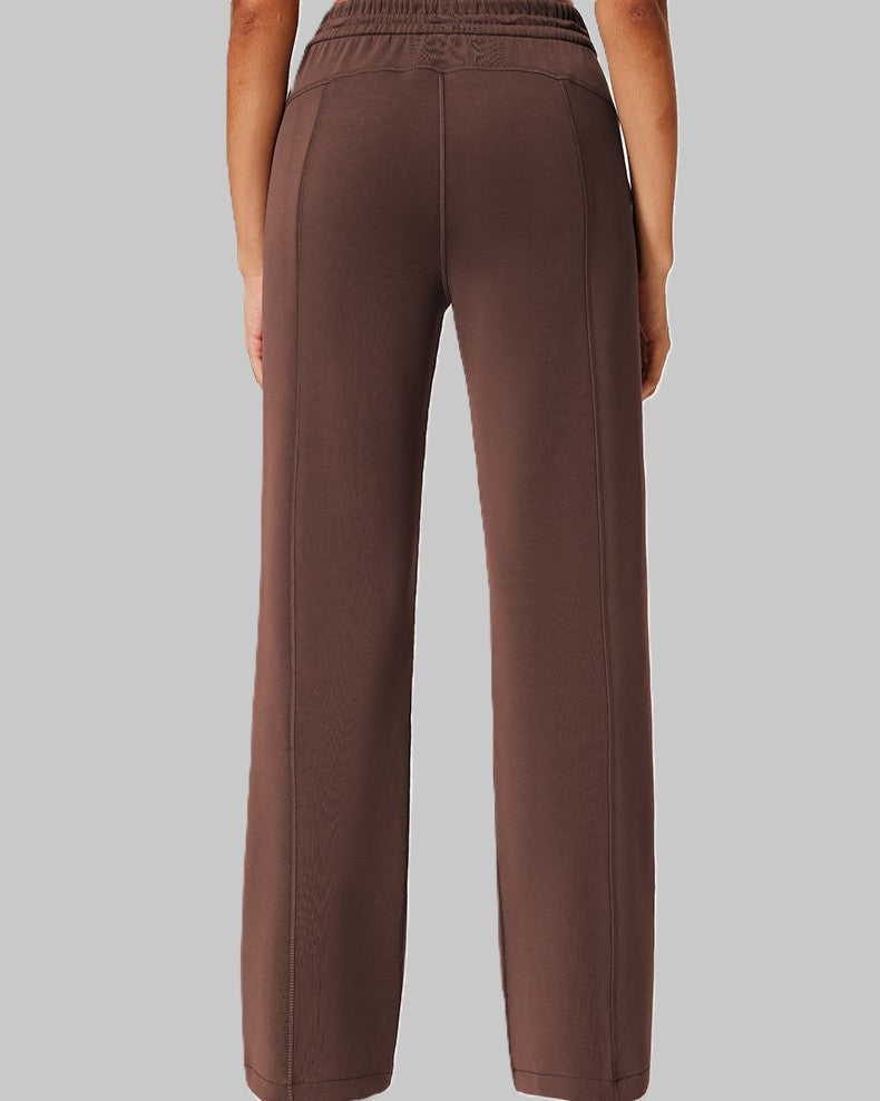 Drawstring Wide Leg Lounge Sweatpants - Coffee