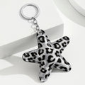 Animal Print Star Bag Charm Keychain - Silvery