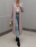 Longline Open Front Duster Cardigan - Purple