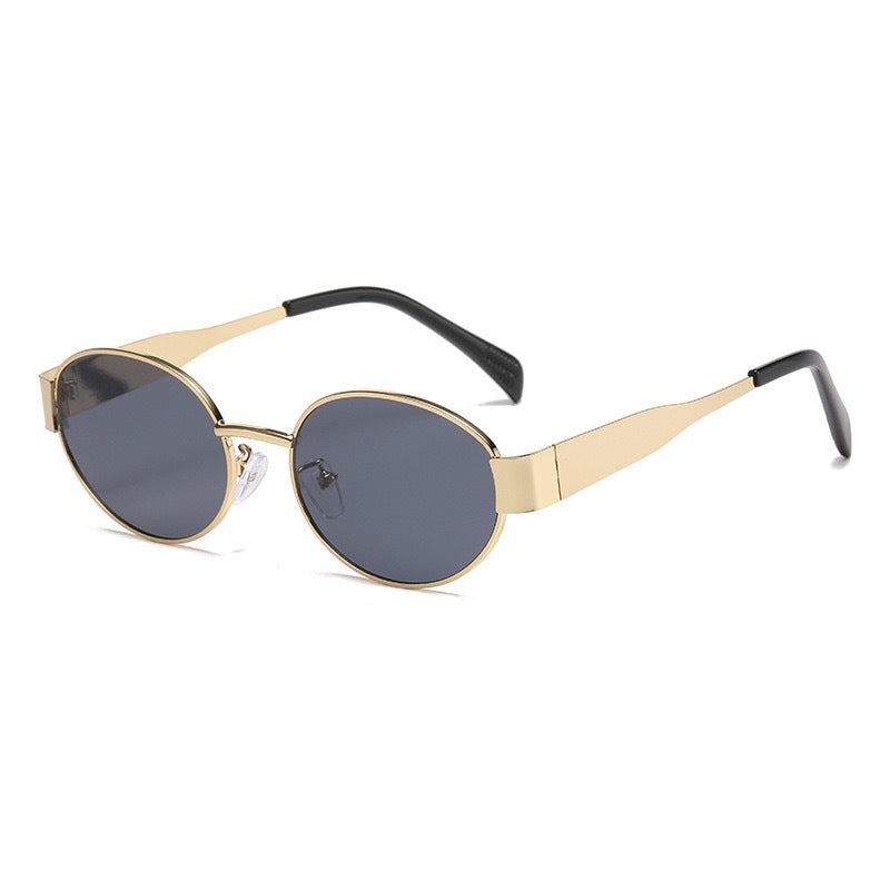 Vintage Oval Metal Frame Sunglasses - NO01