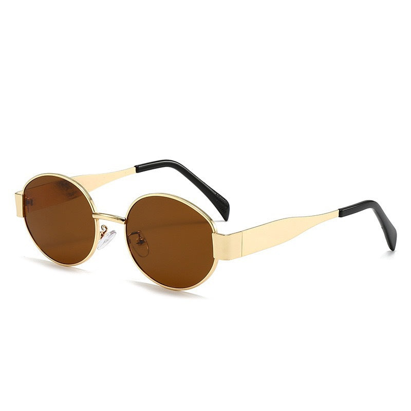 Vintage Oval Metal Frame Sunglasses - NO03