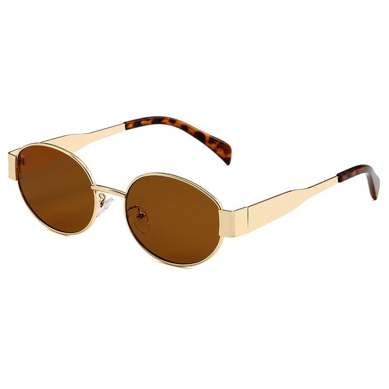 Vintage Oval Metal Frame Sunglasses - NO04