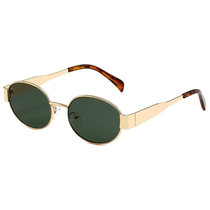 Vintage Oval Metal Frame Sunglasses - NO06